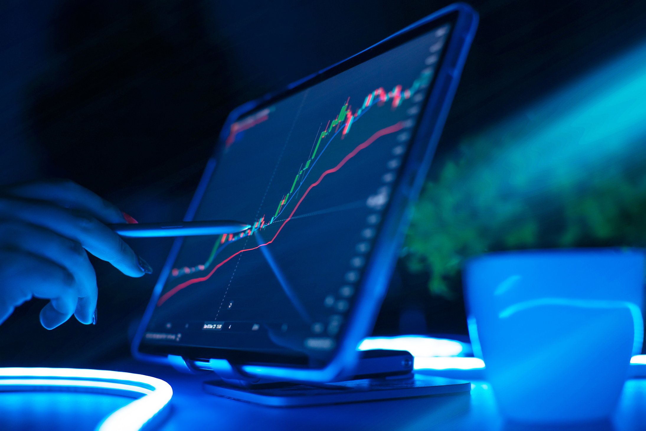 Stock Market or Forex Trading Graph and Candlestick Chart Suitable for Financial Investment Concept. Economy Trends Background for Business Idea